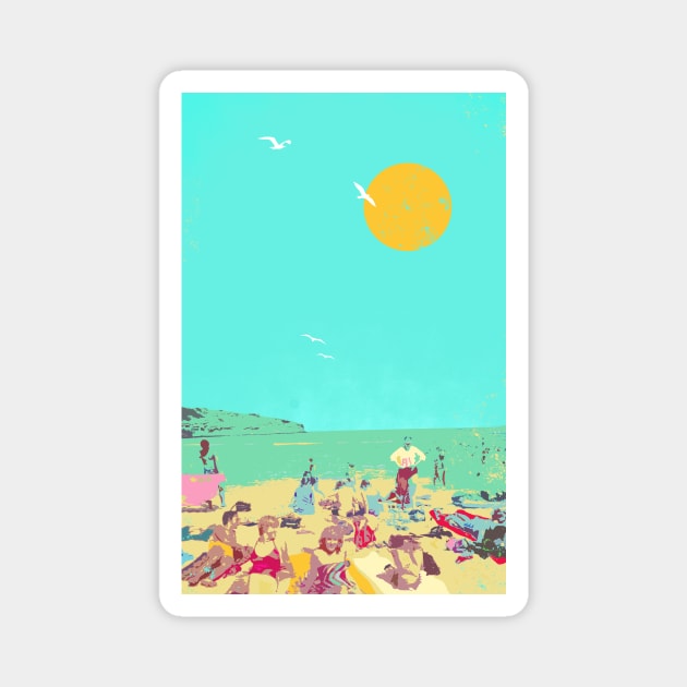 RETRO BEACH Magnet by Showdeer