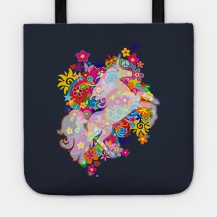 New Flower Power Rainbow Unicorn Tote