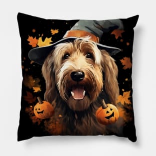 Halloween Otterhound in Hat Pillow