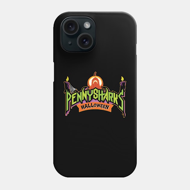 SpookySharks Logo With Jack O'range Outline (for dark shirts) Phone Case by PennySharksOfficial