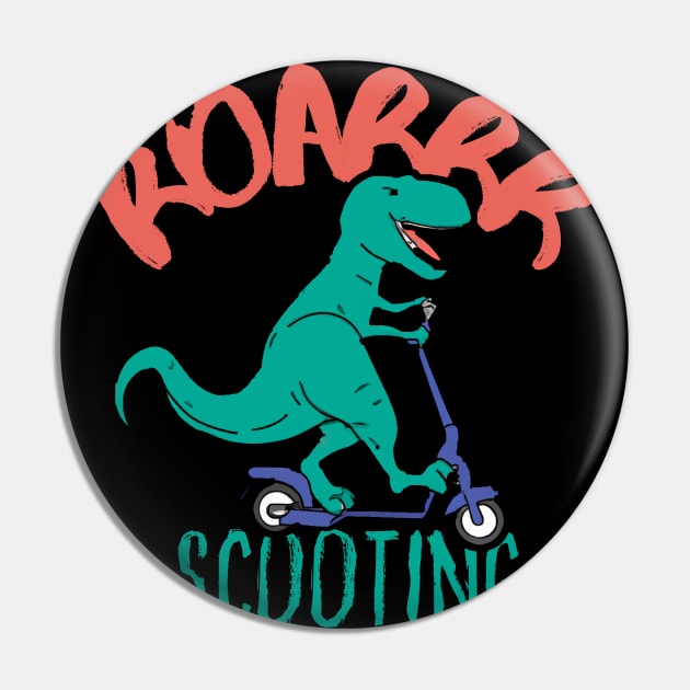 Funny E-Scooter, Dino Driving Scooter Pin by maxdax