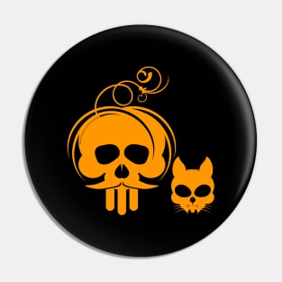 Halloween pop and cat Pin