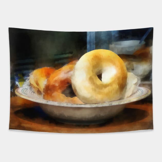 Food - Bagels for Sale Tapestry by SusanSavad