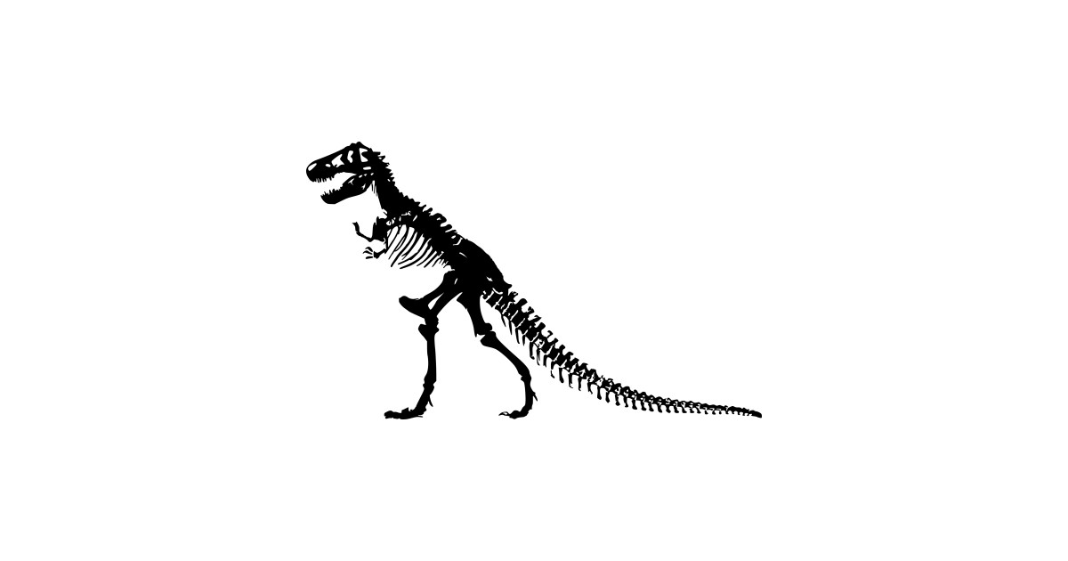 T-Rex Dinosaur Skeleton (Skeletal) Silhouette - Dinosaurs - Pin | TeePublic