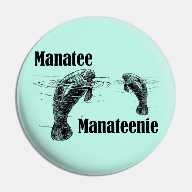 Lispe Manatee Funny Mama and Baby Manateenie Pin by Lispe