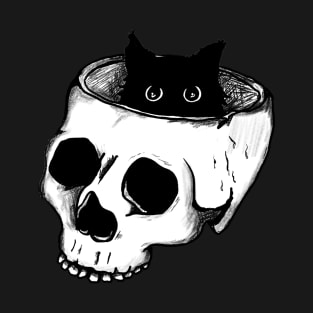 Black Cat Skull T-Shirt