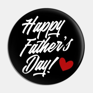 Simple Happy Father's Day Calligraphy with Red Heart Pin