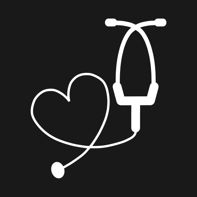 Doctor Stethoscope Heart Minimal Design (Profession collection) by Minimal DM