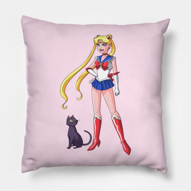 Guardian of Love & Justice Pillow by corzamoon