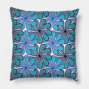 Spinning Paisley Flowers in Two Colors Pillow