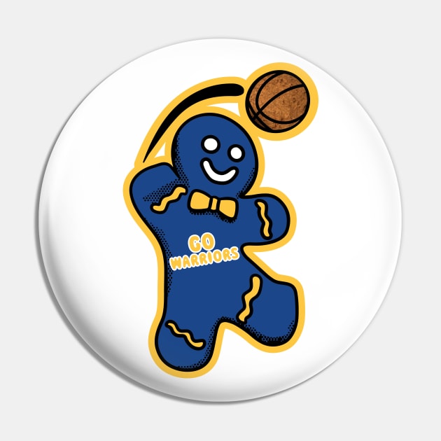 Golden State Warriors Gingerbread Man Pin by Rad Love