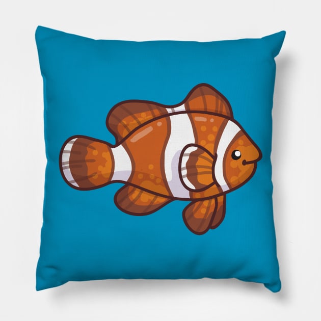 Common Clownfish Pillow by bytesizetreasure