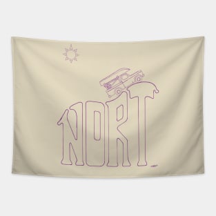 Nort Plum Line Art. Tapestry