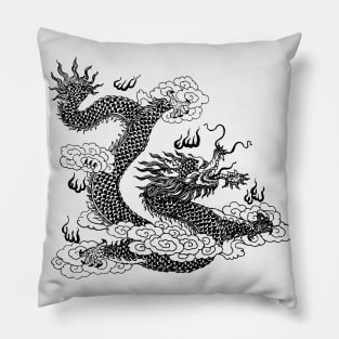 Vintage Asian Dragon Pillow