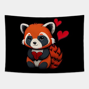 Valentine Red Panda Tapestry