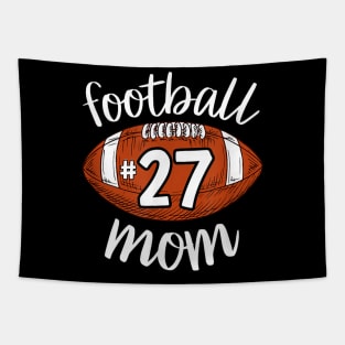 Football 27 Mom Football Player Number Football Mom Tapestry