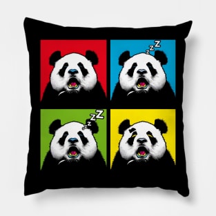 Pop Snoring Panda - Funny Panda Art Pillow