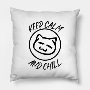 The B Cafe- Keep Calm and Chill Storm Mascot Logo Pillow