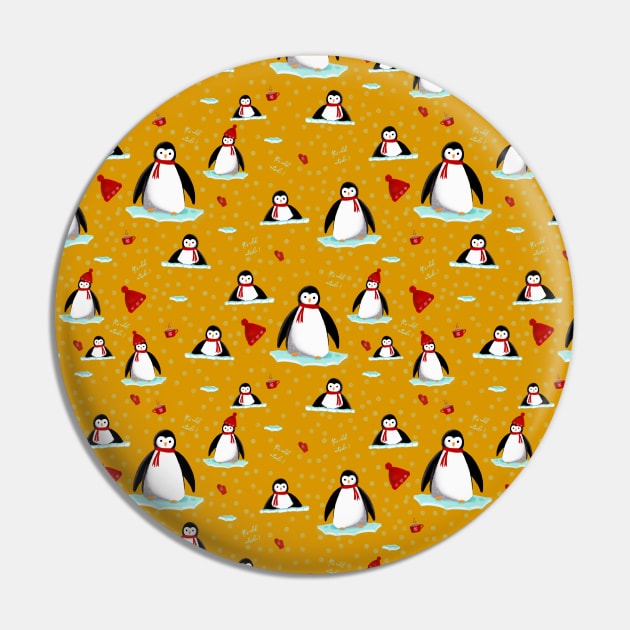 it's cold outside penguins seamless pattern mustard Pin by Arch4Design