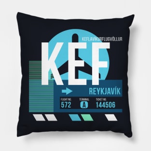 Reykjavik (KEF) Airport Code Baggage Tag Pillow