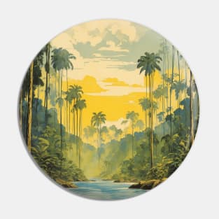 Amazon Rainforest Brazil Vintage Tourism Travel Poster Pin