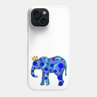 Elephant with Polka Dots and Crown Phone Case