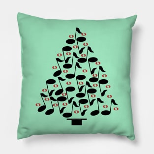 Black Musical Christmas Tree Pillow