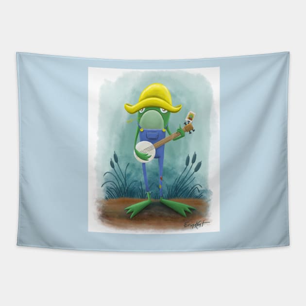 Bayou Banjo Frog Tapestry by ErinKantBarnard