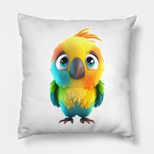 Parrot Cute Adorable Humorous Illustration Pillow