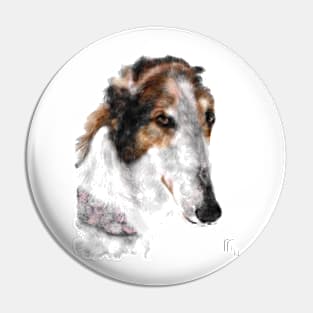 Beautiful Borzoi Russian Wolfhound Pin