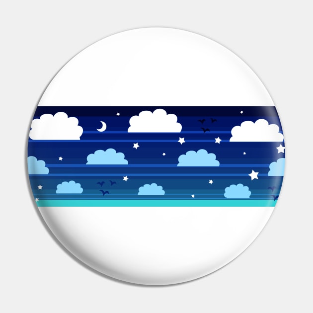 Blue Night Sky Stars and Moon Pin by saradaboru