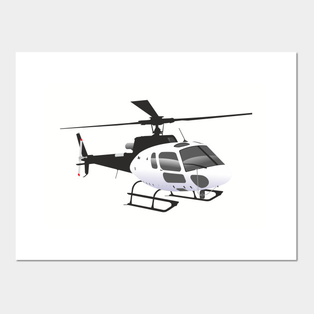 Black And White Helicopter As350 Posters And Art Prints Teepublic Uk