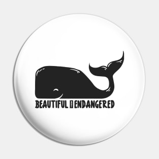 'Beautiful but Endangered' Animal Conservation Shirt Pin