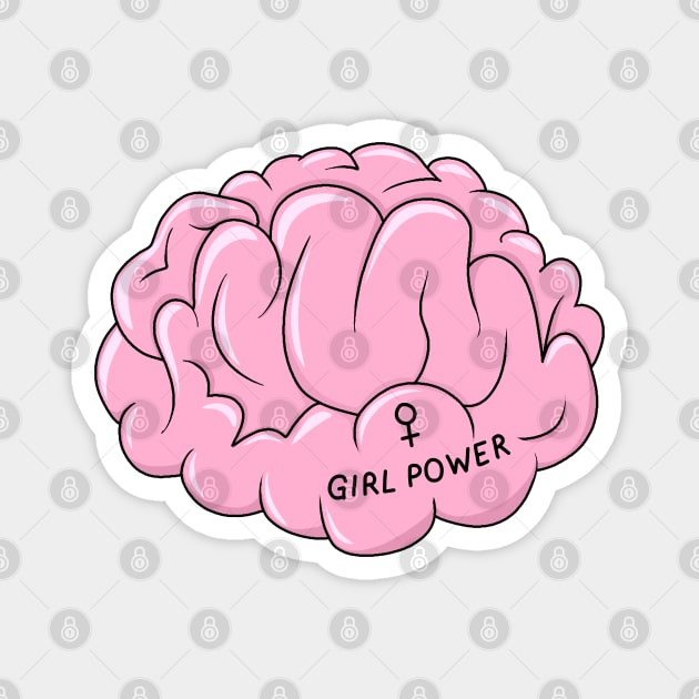 Girl Power Brain Magnet by valentinahramov