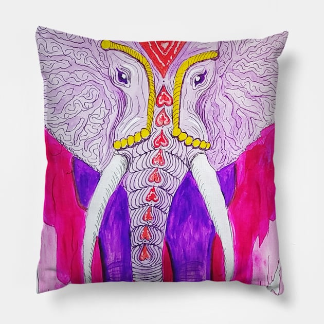 Ornate Decorative Elephant Pillow by Matt Starr Fine Art