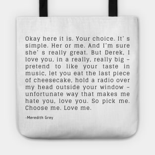 Pick me, Choose me, Love me - speech Tote