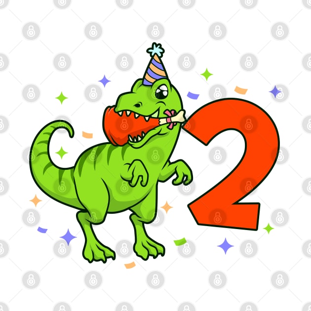 I am 2 with TREX - boy birthday 2 years old by Modern Medieval Design