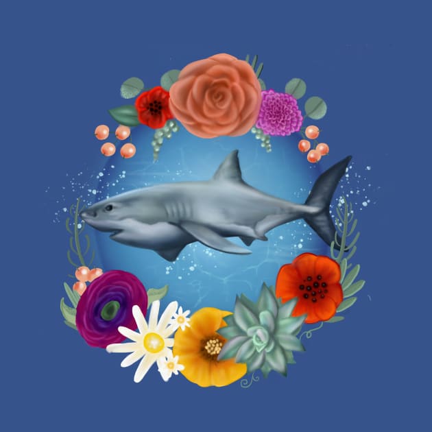 Floral shark by Abigailsage