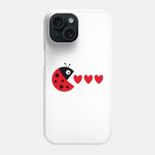 Ladybug packman - funny valentine design Phone Case