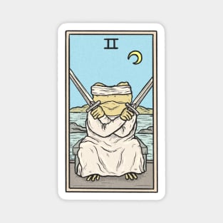 Two of Swords Toad Tarot Magnet