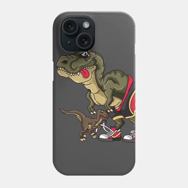 Funny Trex Trying to Tie Laces Velociraptor Phone Case by ghsp