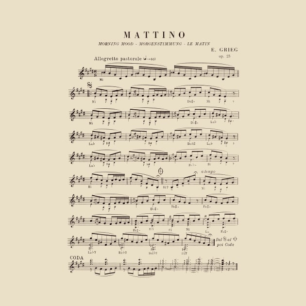 Edvard Grieg, Morning Mood (Mattino) - Music Sheet by Philozei