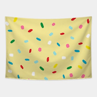 Colorful sprinkles on yellow melting icing Tapestry