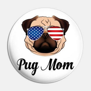 Patriotic Pug Mom Pin