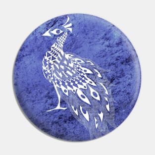 deep blue peacock ecopop Pin