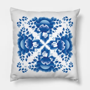 Romantic blue flowers and leaves (3) Pillow