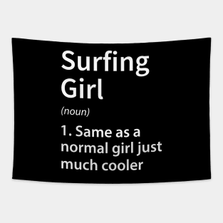 Surfing Girl Definition Tapestry