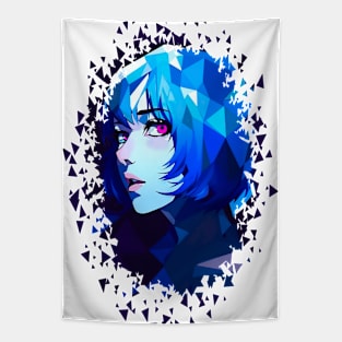 Geometric Girl Blue - Anime Shirt Tapestry