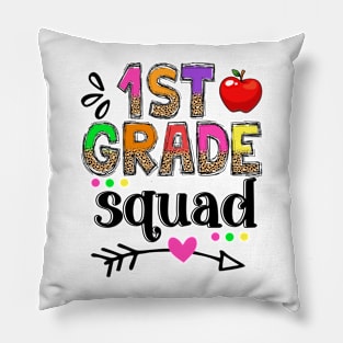 1st Grade Squad First Teacher Student Leopard Back To School Pillow