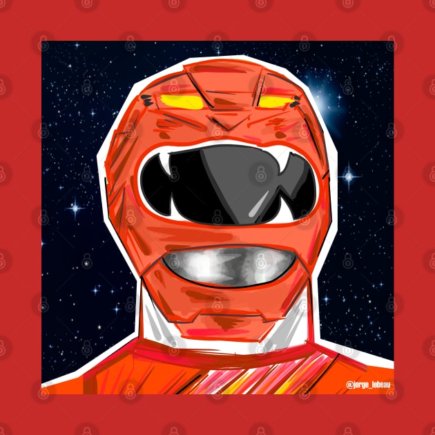 the red ranger in space suit by jorge_lebeau